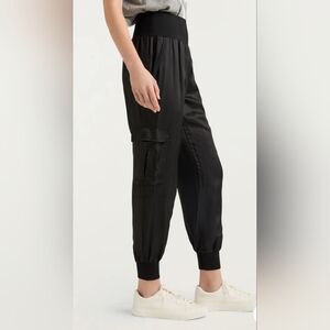 Cinq À Sept Giles Cupro Pants Cargo Joggers NEW $300 BLACK S SMALL NEW